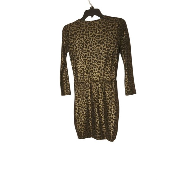 Lovers + Friends Black Gold Burmese Long Sleeve Dress in Lioness XS Ruched Side - Picture 7 of 11